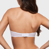 Women's Sheer Mesh Strapless Bra White