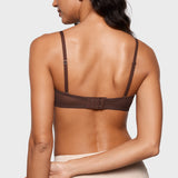 Women's Sheer Mesh Strapless Bra Hazelnut