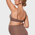 Women's Inbarely® Soft Three Layer Nursing Bralette - Scoop Neck Brown Purple @model_info:ES2
