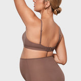 Women's Inbarely® Soft Three Layer Nursing Bralette - Scoop Neck Brown Purple @model_info:ES2