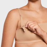 Women's Inbarely® Soft Three Layer Nursing Bralette - Scoop Neck Warm Beige @model_info:ES2