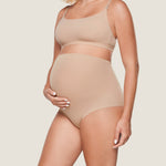 Women's High Waist Full Coverage Maternity Panties 2 Pack Wheat (2pack) @model_info:SHOPIFY1
