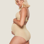 Women's High Waist Full Coverage Maternity Panties 2 Pack Light Oatmeal (2pack) @model_info:SHOPIFY4