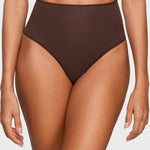 Women's Cozy High Waisted Thongs 3 Pack Hazelnut (3pack)