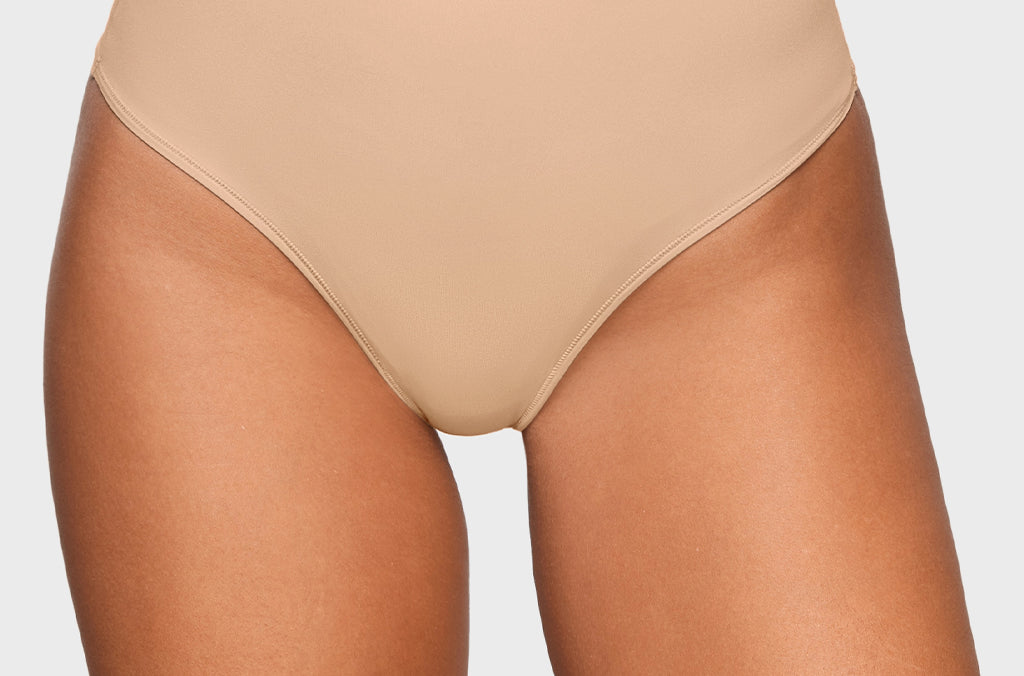 Women's Cozy High Waisted Thongs 3 Pack Warm Beige (3pack)