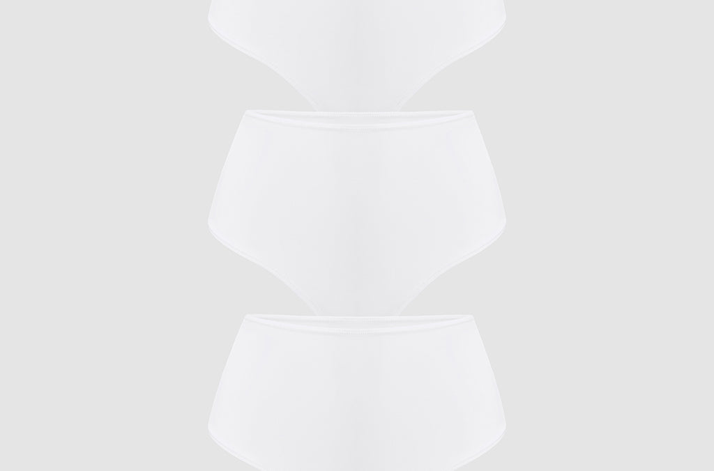 Women's Cozy High Waisted Thongs 3 Pack White (3pack)