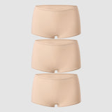 Women's Soft Mid Waist Boy Shorts 3 Pack Beige (3pack)