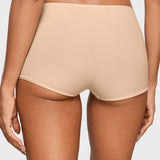 Women's Soft Mid Waist Boy Shorts 3 Pack Beige (3pack)