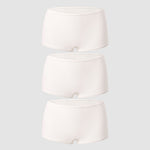Women's Soft Mid Waist Boy Shorts 3 Pack Coconut White (3pack)