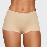 Women's Soft Mid Waist Boy Shorts 3 Pack Light Oatmeal (3pack)