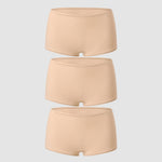 Women's Soft Mid Waist Boy Shorts 3 Pack Warm Beige (3pack)