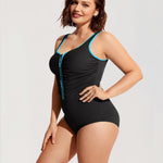 Women's Zipper One Piece Swimsuit Multi Color #3