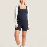 Women's Natrelax® Square Neck Maternity Romper Black