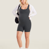 Women's Natrelax® Square Neck Maternity Romper Mojave Tan