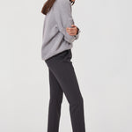 Women's Stretch Drawstring 7/8 Pants with Pockets 27'' Coffee Brown