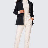 Women's Stretch Drawstring Jogger with Pockets 28'' Black