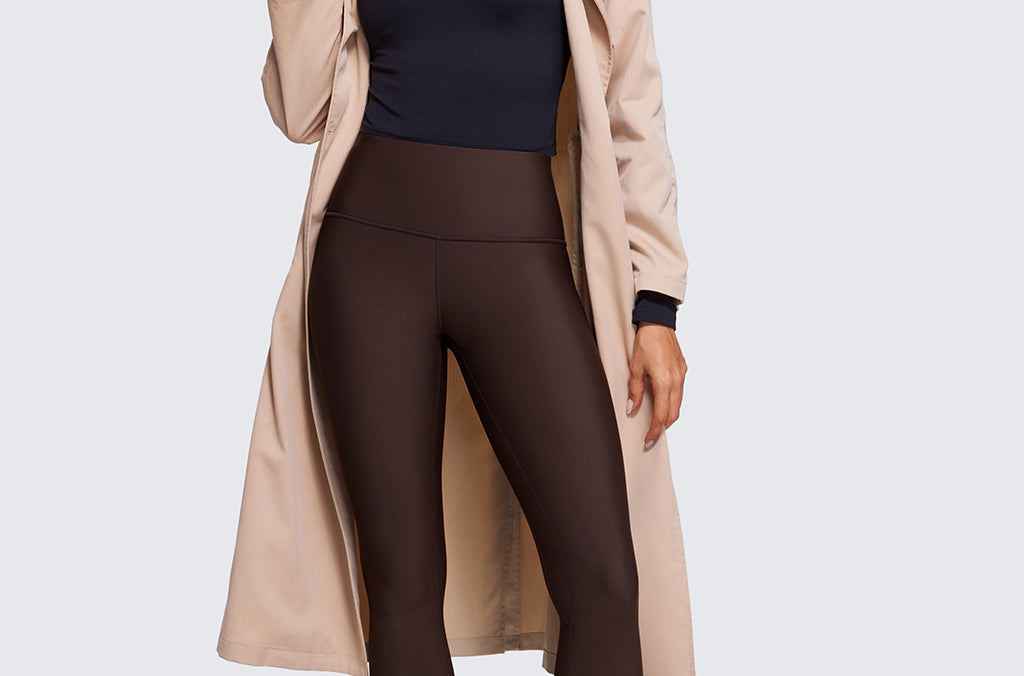 CRZ YOGA Women's Fleece Lined Leggings 25" Melanite