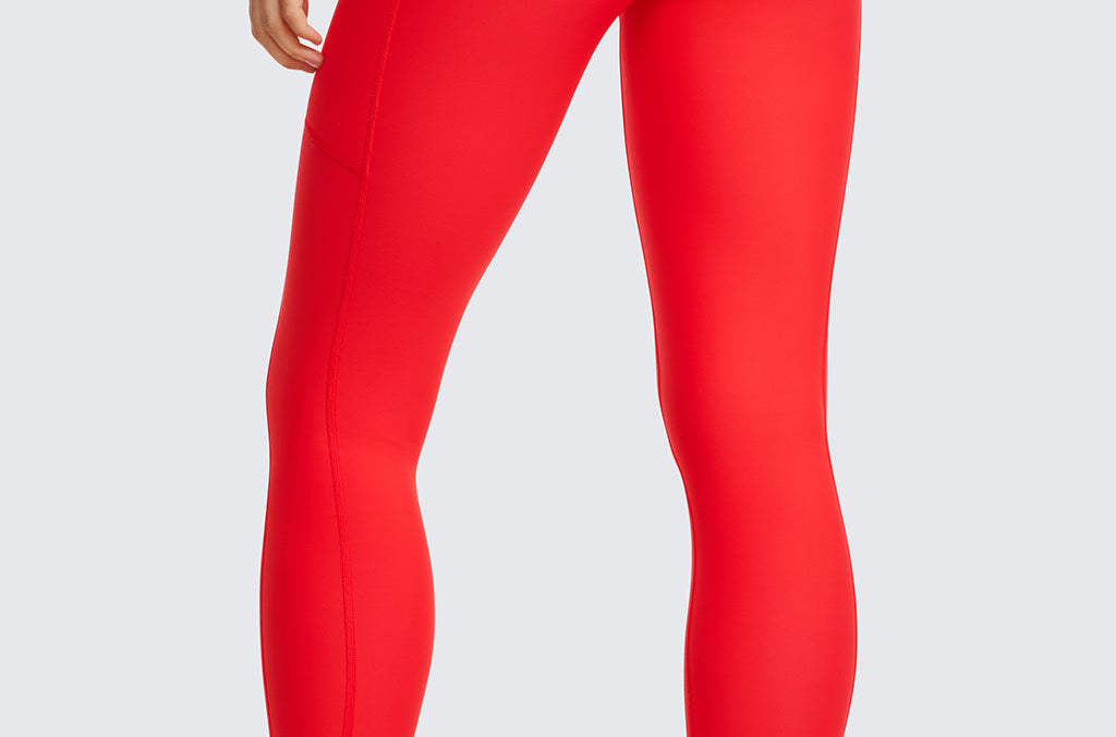 CRZ YOGA Women's Fleece Lined Leggings with Pockets 25'' True Navy