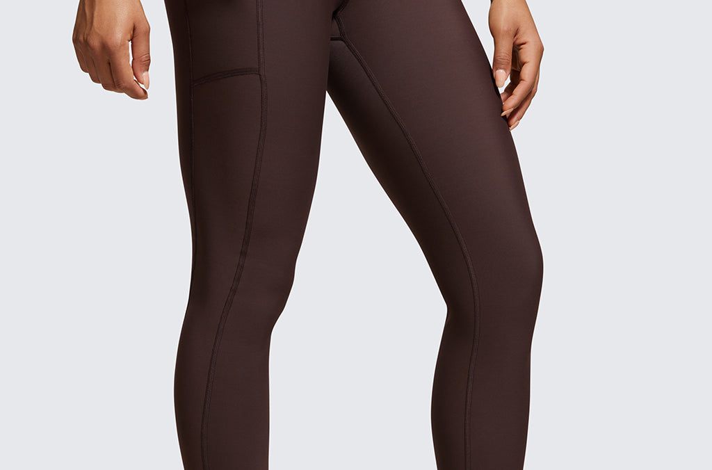 CRZ YOGA Women's Fleece Lined Leggings with Pockets 25'' Melanite