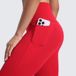 CRZ YOGA Women's Yoga Leggings 25" with Pockets Aurora Red