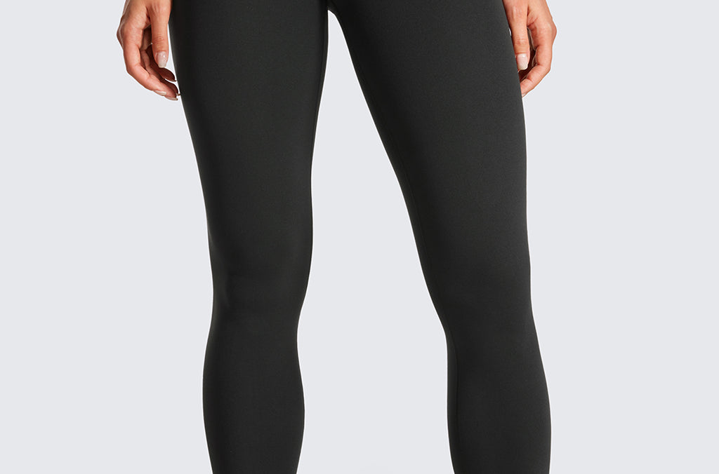 CRZ YOGA Women's High Rise Butterluxe Yoga Leggings 25'' V Cross Waist Hibiscus Purple