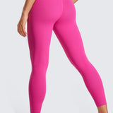 CRZ YOGA Women's High Rise Butterluxe Yoga Leggings 25'' V Cross Waist Hibiscus Purple