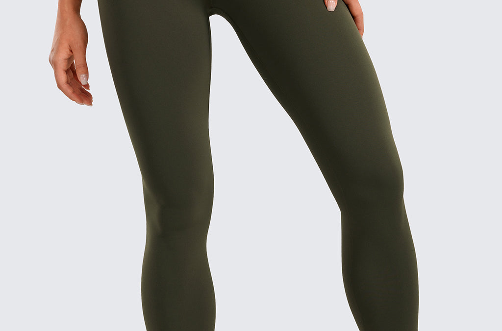CRZ YOGA Women's High Rise Butterluxe Yoga Leggings 25'' V Cross Waist Black