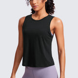 Women's Pima Cotton Cropped Tank Top Graphite Green