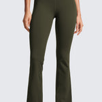 CRZ YOGA Women's High Waist Flare Leggings 30.5" Olive Green