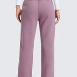 CRZ YOGA Women's Cotton Fleece Lined Sweatpants 30" Pomegranate