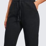 CRZ YOGA Women's Cotton Fleece Lined Sweatpants 28" Black