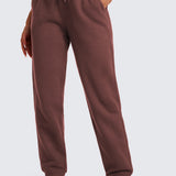 CRZ YOGA Women's Cotton Fleece Lined Sweatpants 28" Taupe