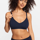 SOULVOR V-Neck Wireless unpadded Bralette Deep Ocean Blue
