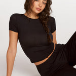 SOULVOR Short Sleeve Crew Neck T-Shirt Black