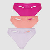 Women's Stretchy Low Rise Thongs 3 Pack Chic 2 (3pack)