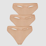 Women's Stretchy Low Rise Thongs 3 Pack Natural (3pack)