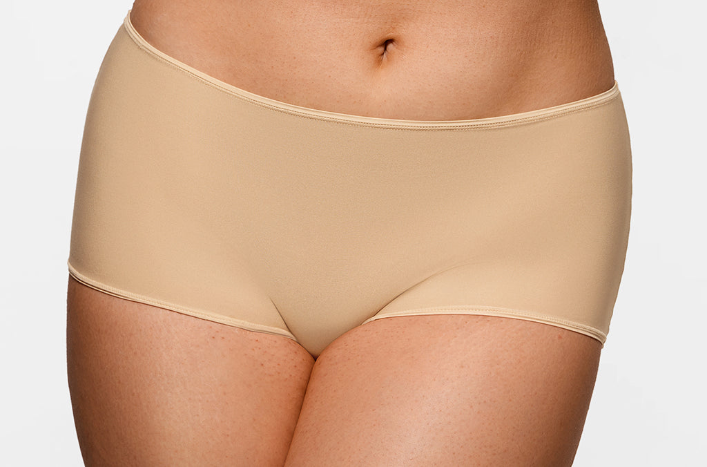 Women's Stretchy Mid Waist Boy Shorts 3 Pack Soft Tan (3pack)