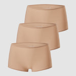 Women's Stretchy Mid Waist Boy Shorts 3 Pack Natural (3pack)