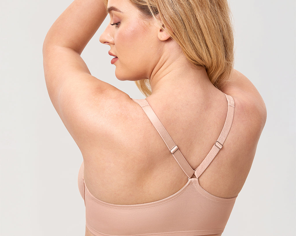 Women's Plunge Racerback Front Closure Bra Oatmeal Heather