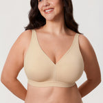 Women's Full Coverage Wireless Unlined Bra Gravel Beige