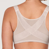 Women's Plunge Back Posture Bra Vanilla White
