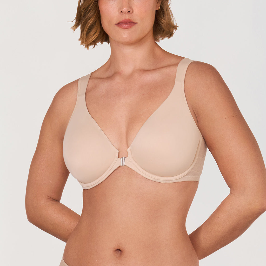 Women's Plunge Back Posture Bra Beige
