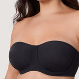 Women's Supportive Unlined Strapless Bra Black