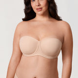 Women's Supportive Unlined Strapless Bra Beige