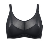 Women's Mesh Monowire Full Coverage Bra - Underwire & Unlined Black
