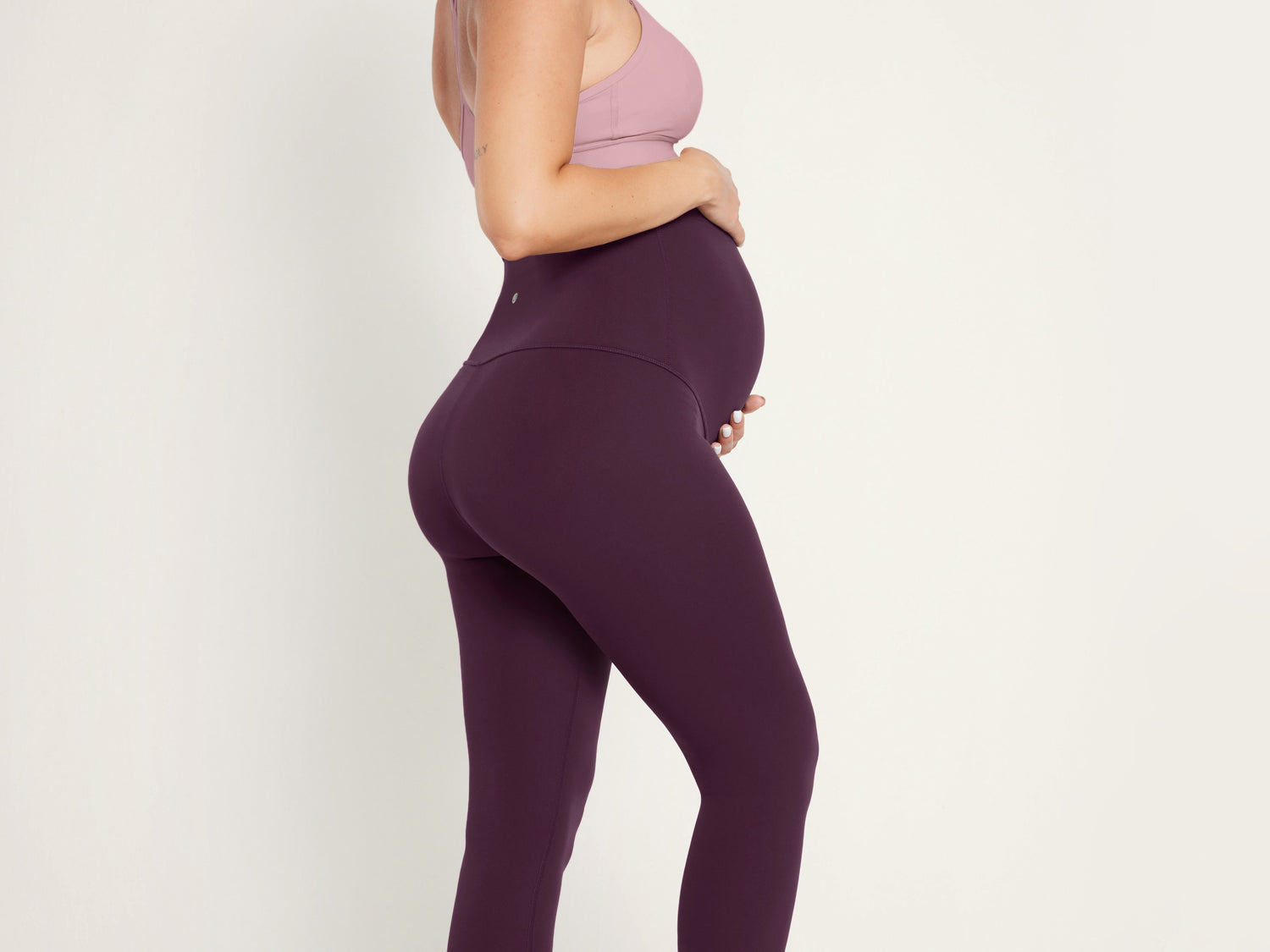 Women's Super High Waist Maternity Leggings 25" Black Classic