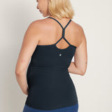 Women's Y Back Maternity Tank - Ruched Sides Mysterious Grey