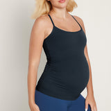 Women's Y Back Maternity Tank - Ruched Sides Mysterious Grey