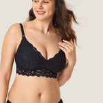 Women's Supportive Lace Nursing Bralette Black